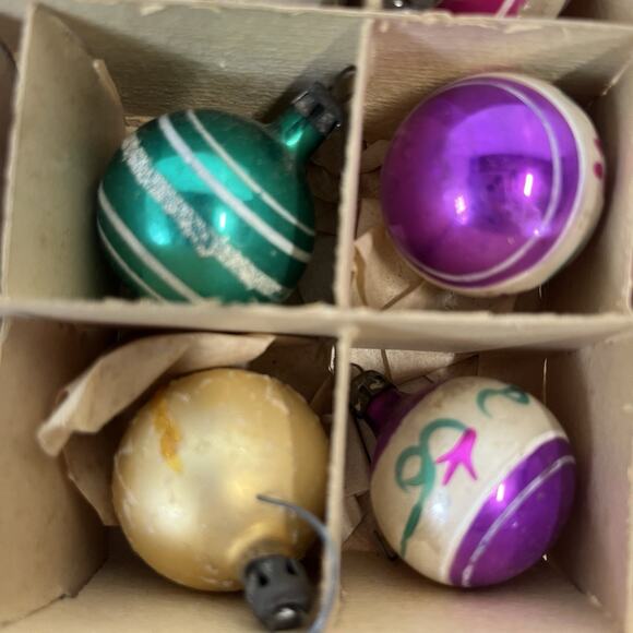 Set of 24 Vintage Mercury Glass Christmas Tree Ornaments Poland 1950s Original - Picture 11 of 16